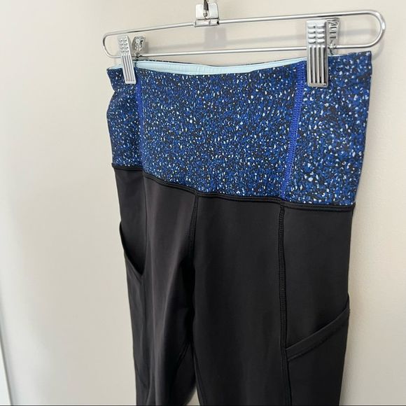 Lululemon Rebel Runner Crop Black  Zippered Ankle Side Pocket Leggings - Picture 7 of 16